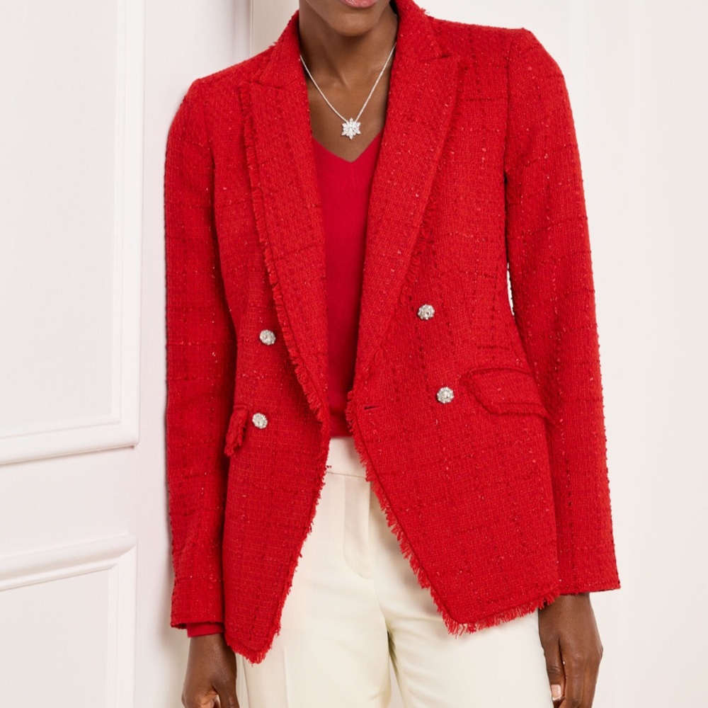 Talbots Red Metallic Tweed Blazer NWT Sz18W